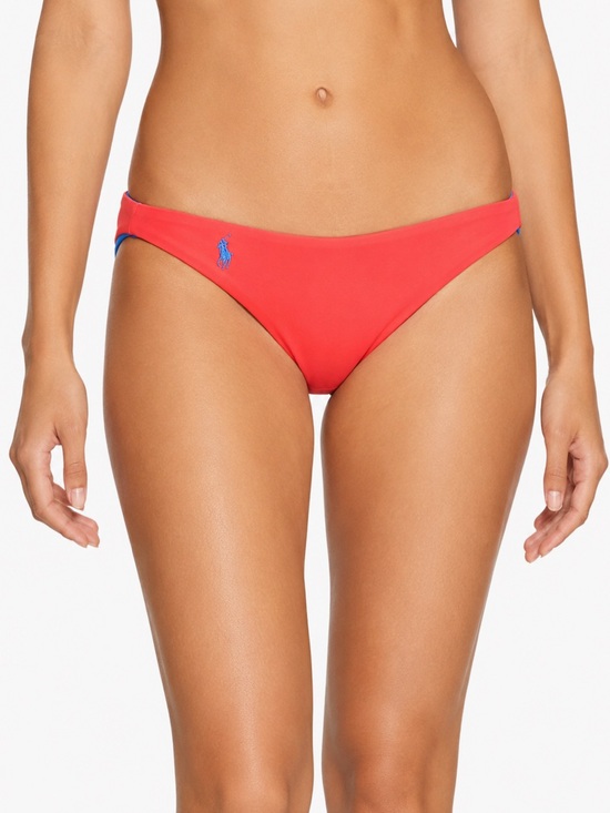 Polo Ralph Lauren Other - Polo Ralph Lauren Reversible Bikini Bottom Coral Blue Pony Logo NWT Size M